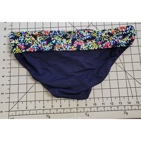 NWT Anne Cole m Floral Foldover Bikini Bottom Bikini Bottom Blue 87670 - Picture 3 of 3